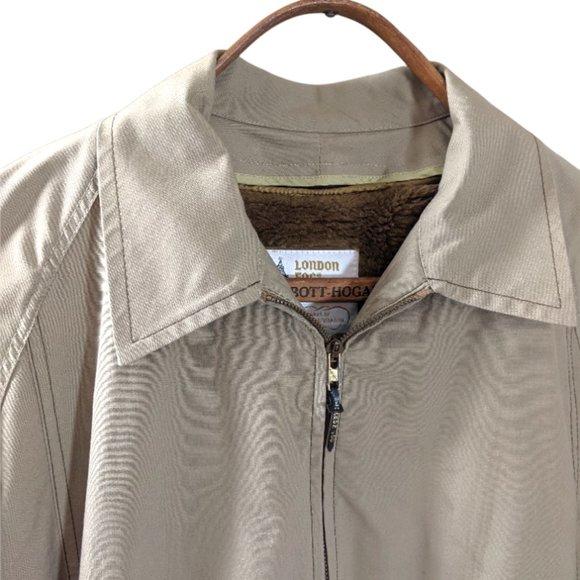 Men's Vintage London Fog Khaki Jacket with Removable Faux Fur Lining, Full Zip - Picture 3 of 14